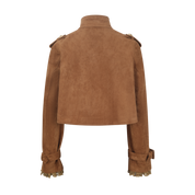 Brown Suede Short Cape Jacket