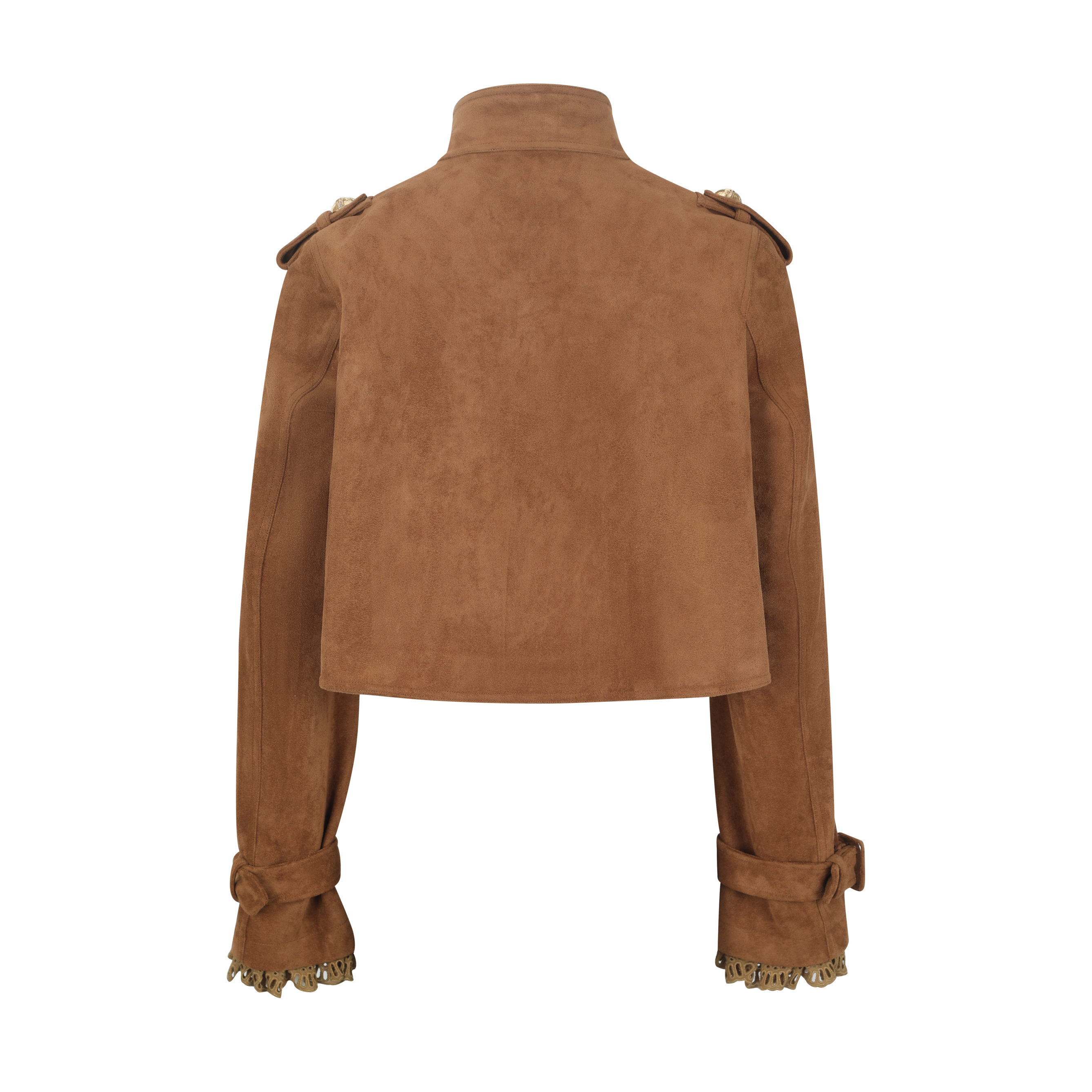 Brown Suede Short Cape Jacket
