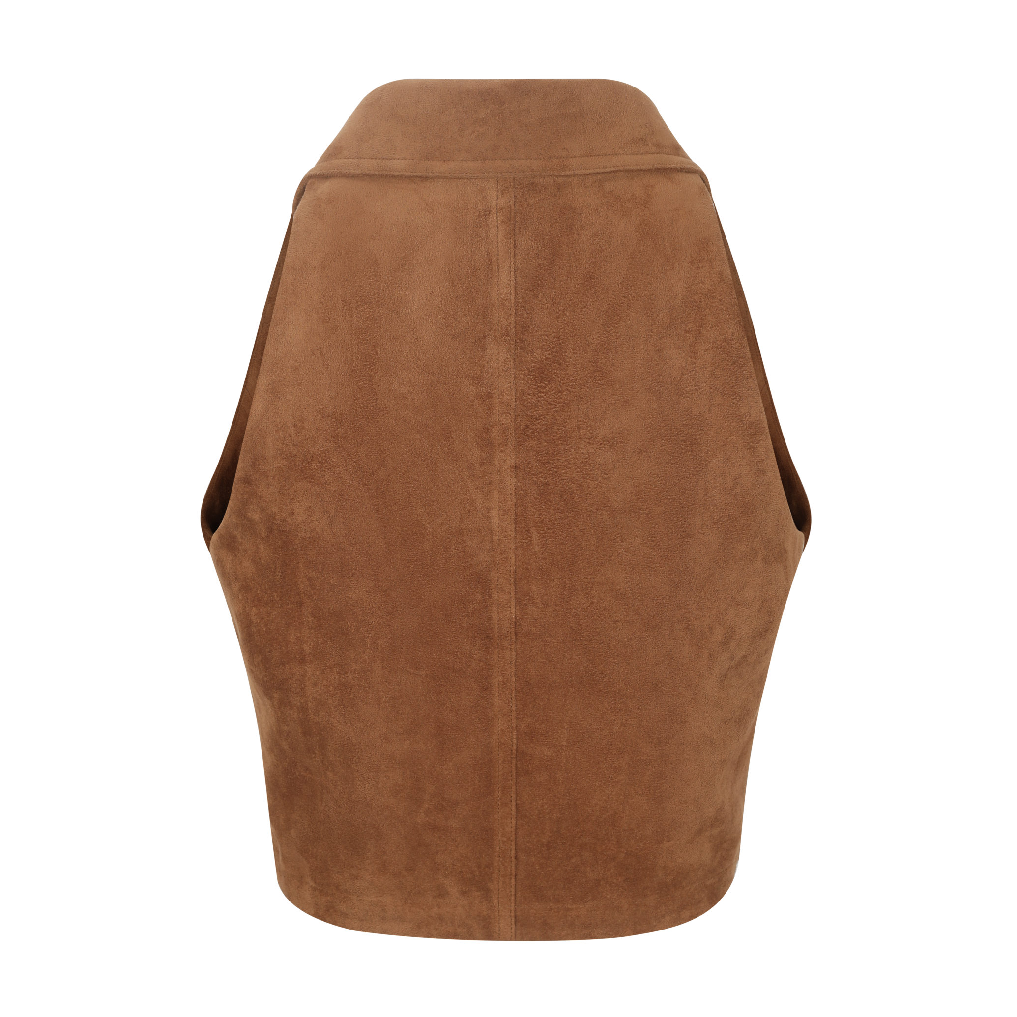 Brown Suede Beaded Flower Vest