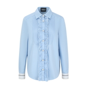 Blue Layered Back Lace Shirt