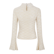 Ivory Twist Lace Cutout Faux-Layer Top